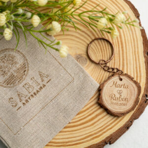 Llavero de Boda Rústico «Aves del Amor»