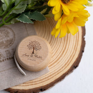 Yoyó madera natural grabado árbol de la vida personalizado nombres Ana y Pablo.