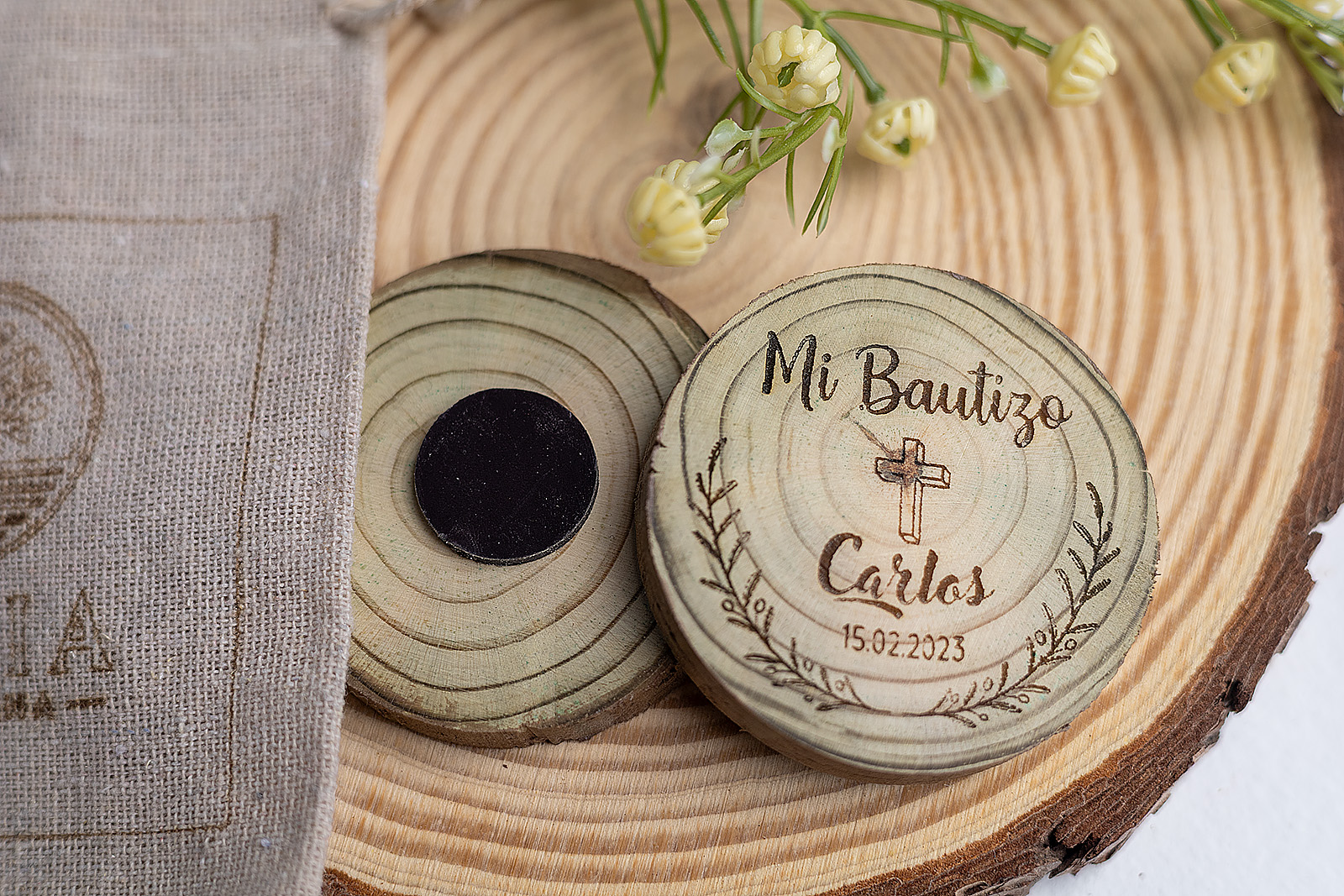 Imán de Bautizo Rústico «Corona de Fe» - Imagen 4