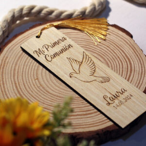 Marcapáginas de Comunión de Madera «Paloma de la Paz»