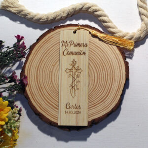 Marcapáginas de Comunión Personalizado «Cruz Enramada»